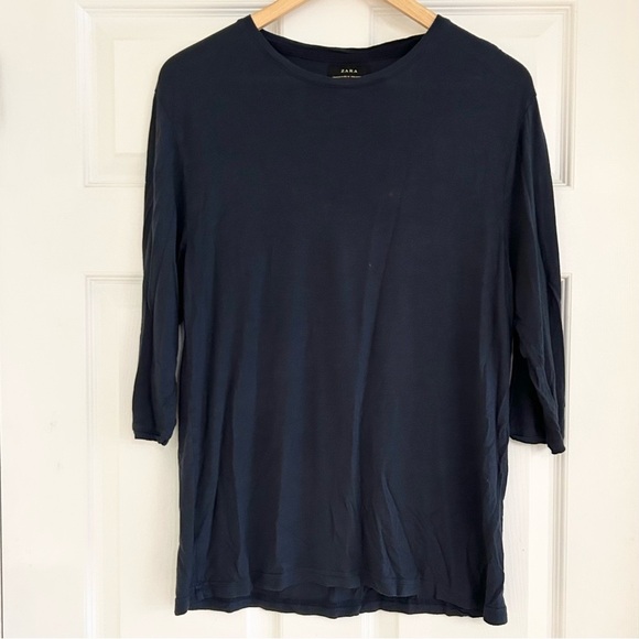 ZARA Casual Three Quarter Length Sleeve Tee - Picture 3 of 8
